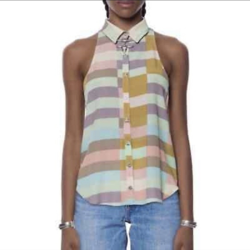Mara Hoffman Striped Color Block Top